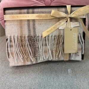 Elegant Beige Plaid Scarf by